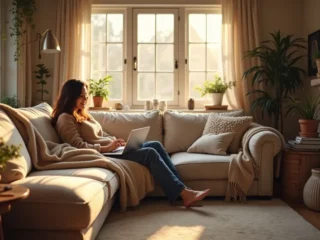 homeowner creating warm inviting spaces for cozy home comfort